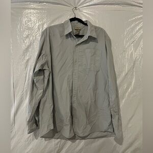 L.L. Bean Gray Long Sleeve Button Down Shirt Size Large